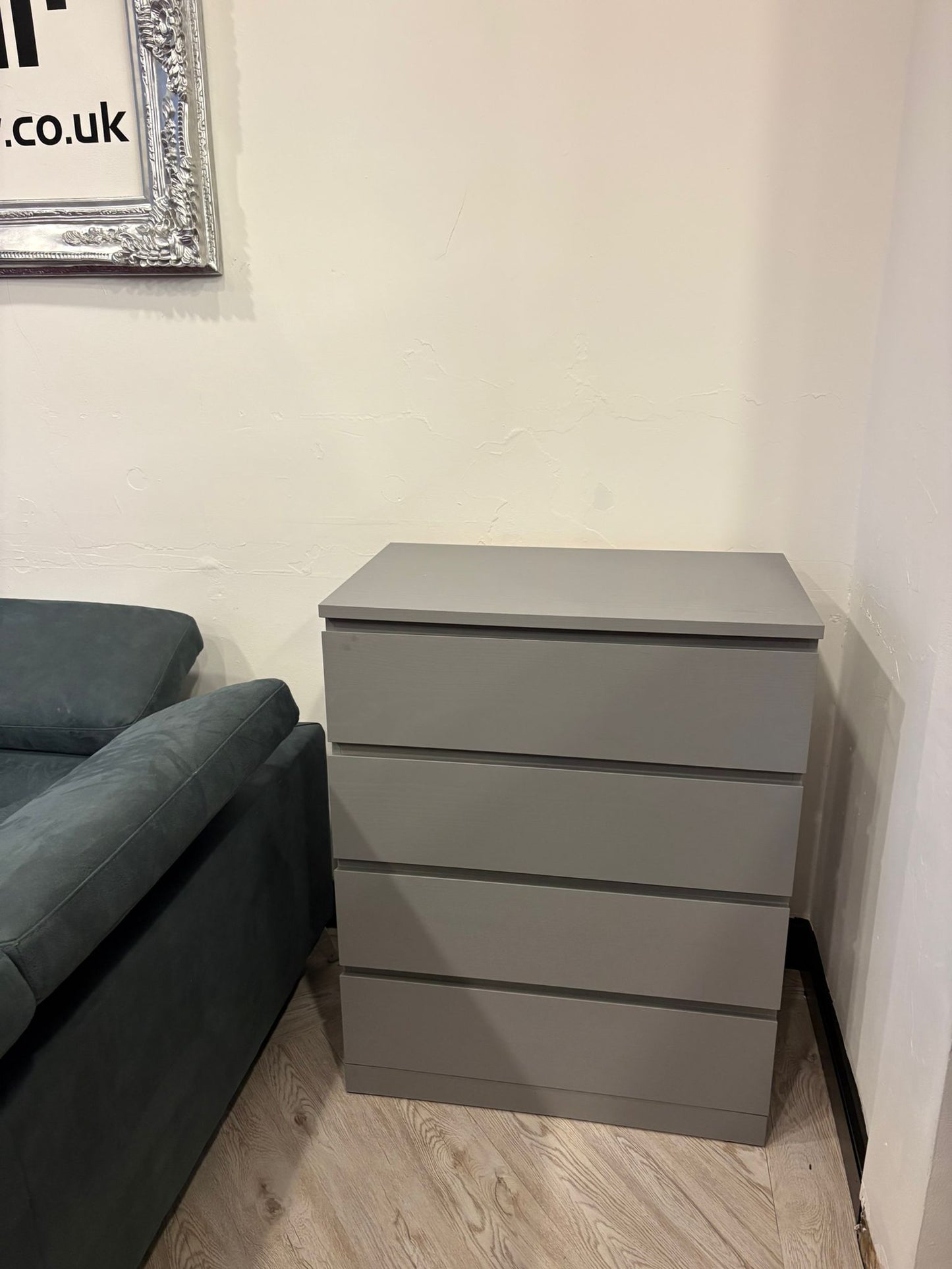 Ikea Malm Grey 4 Drawer Chest (slight surface graze) #