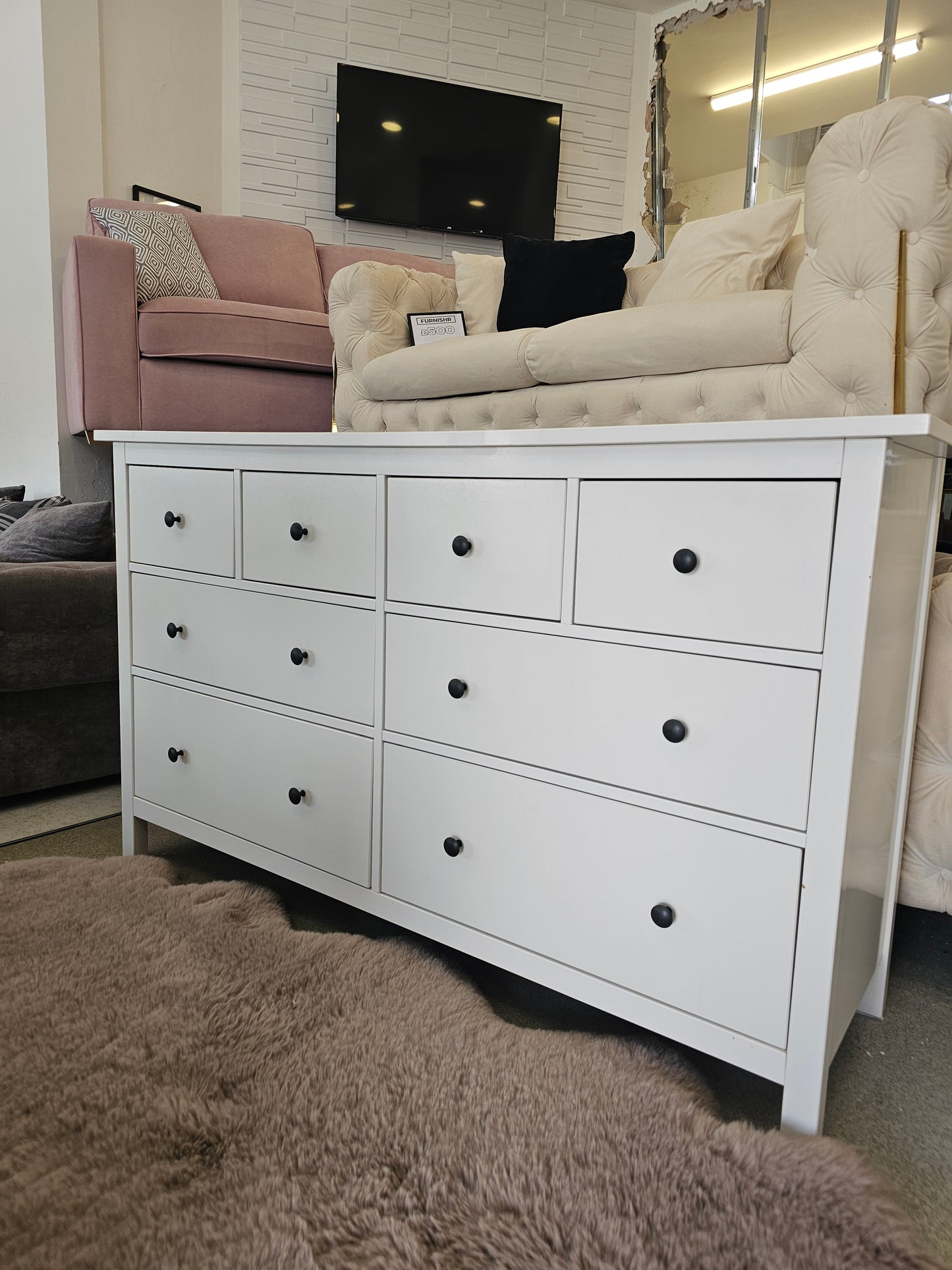 Ikea Hemnes White 8 Drawer Chest A