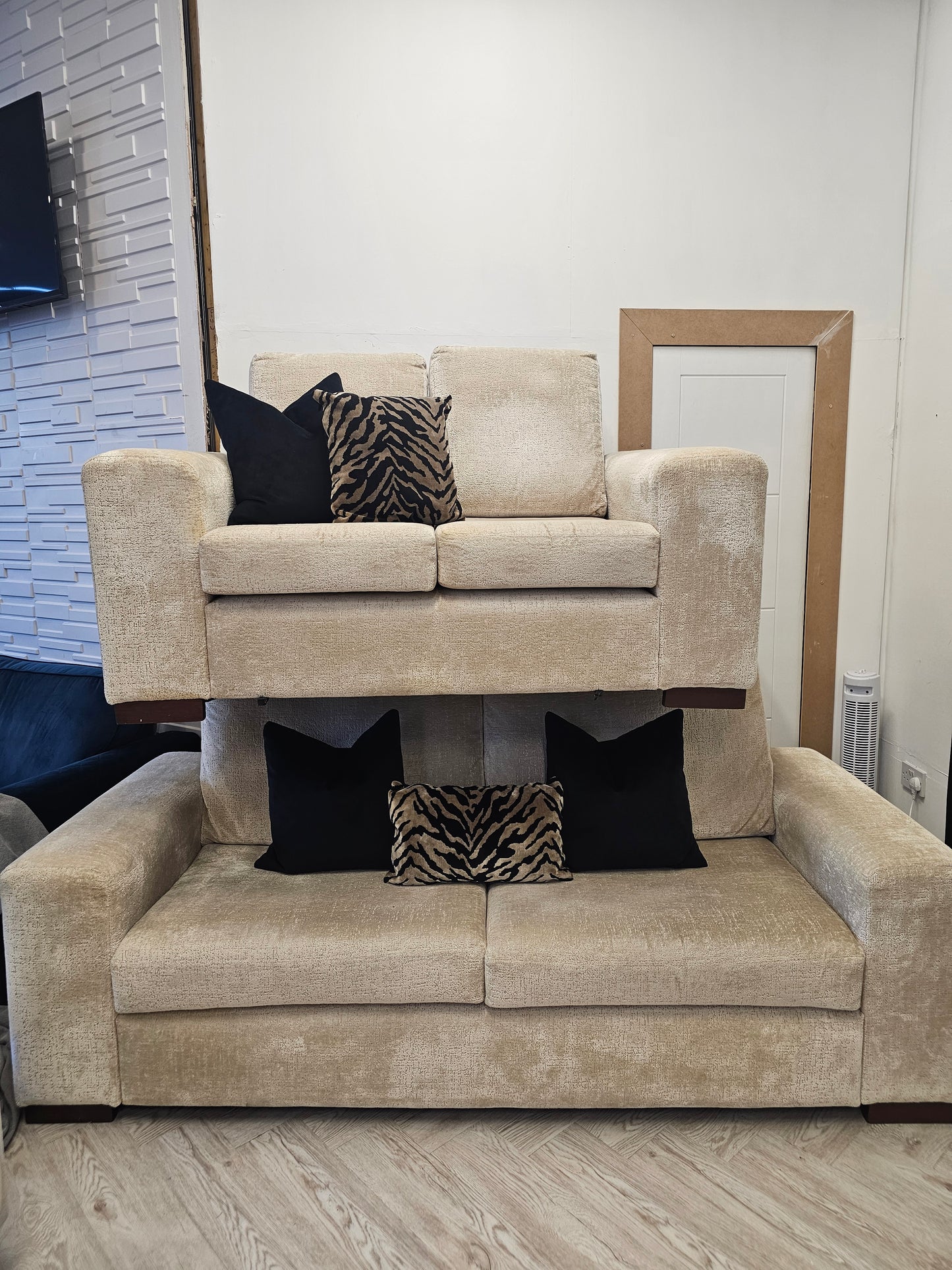 DFS Cream Fabric 3 & 2 Seater Sofas  @