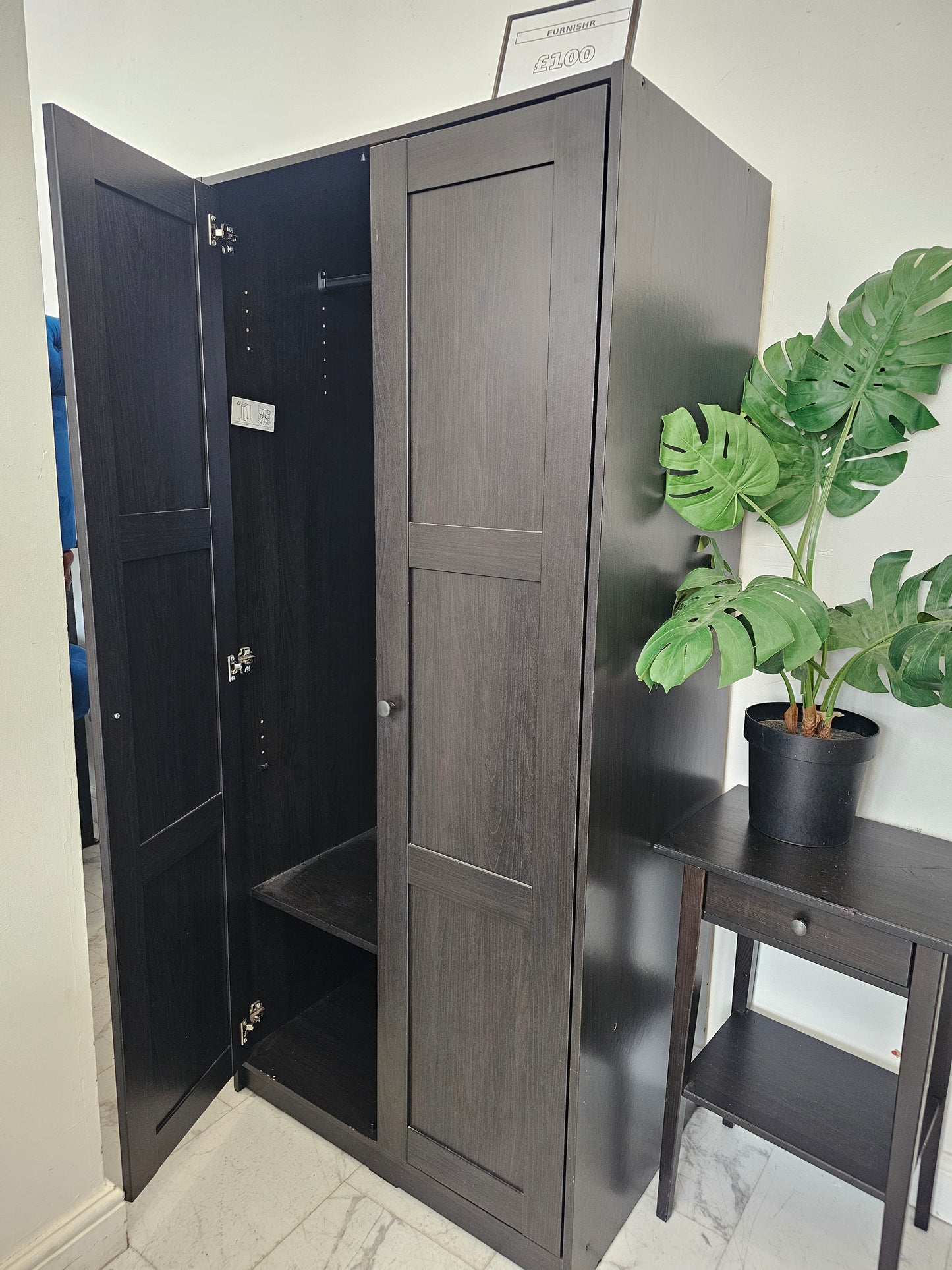 Ikea Rakkestad Black/Brown Wardrobe A