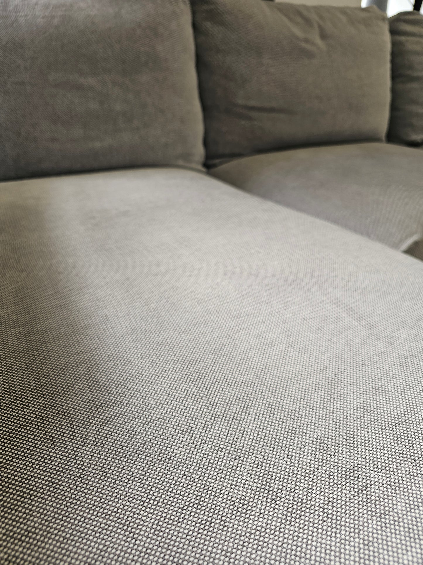 Ikea Nockeby Grey Fabric 3 Seater Chaise Sofa @