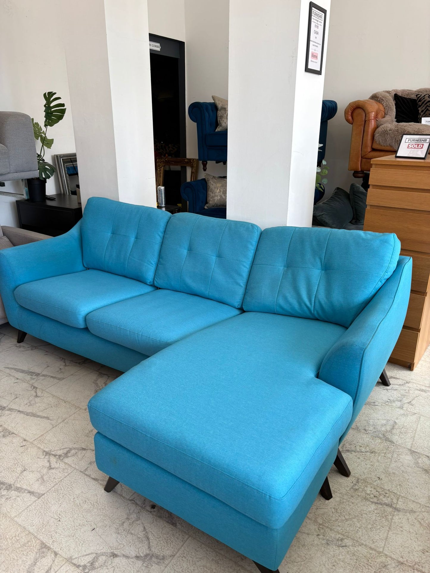 DFS Tropicana Corner Sofa in Ocean Blue (Left & Right Hand Chaise)