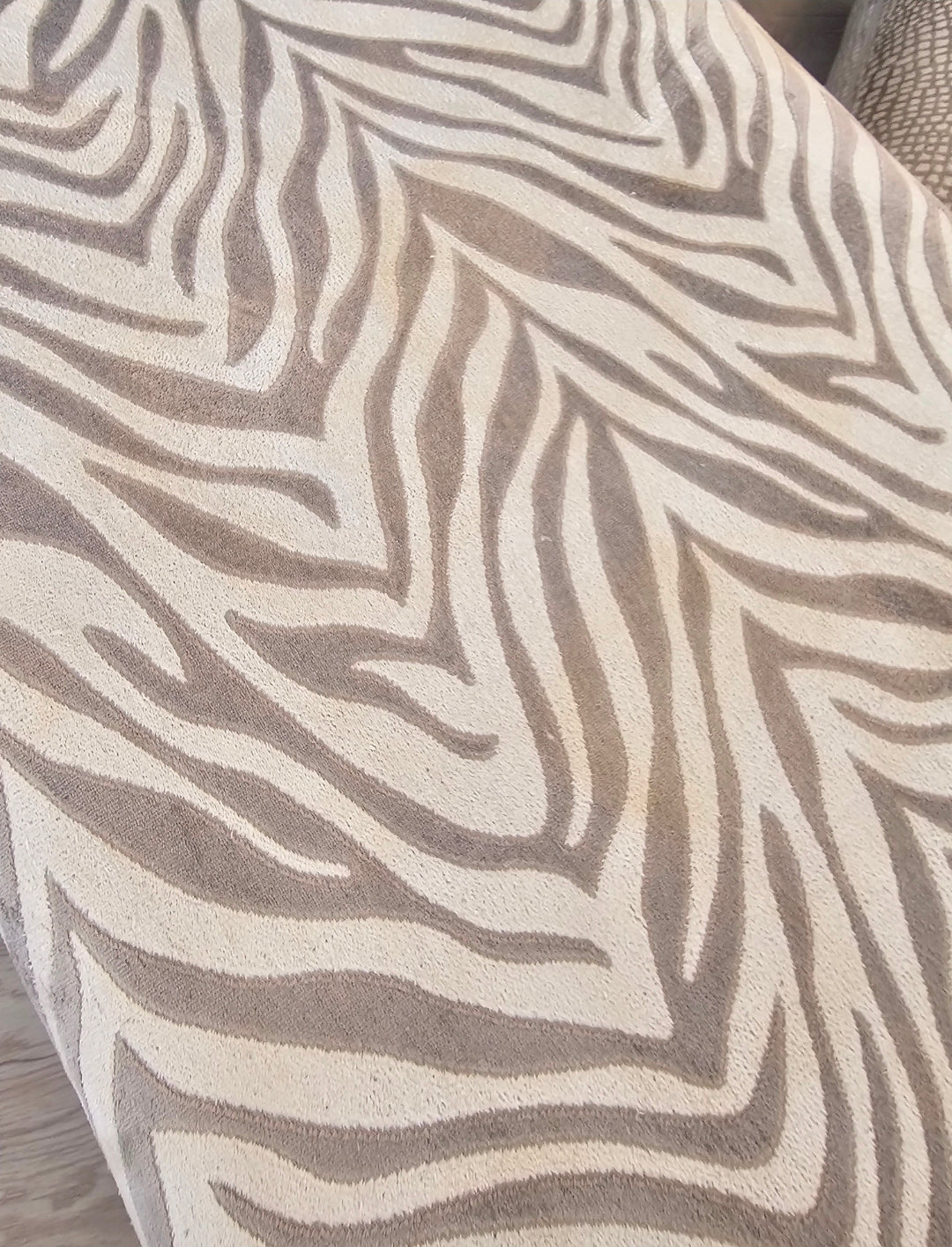DFS Madagascar Zebra Print Chenille Chaise (cleaning required hence lower price)@