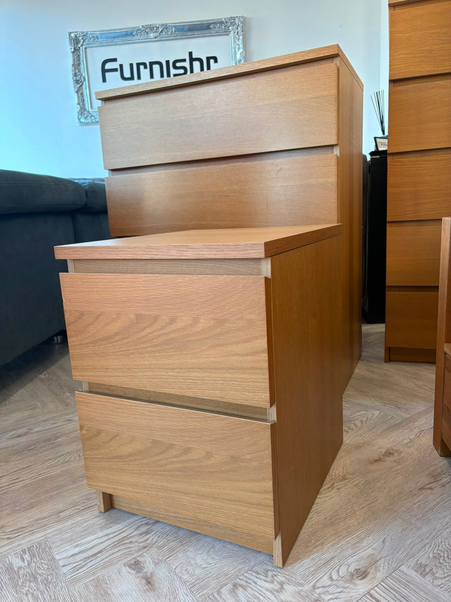 Ikea Malm Oak 2 Drawer Chest #