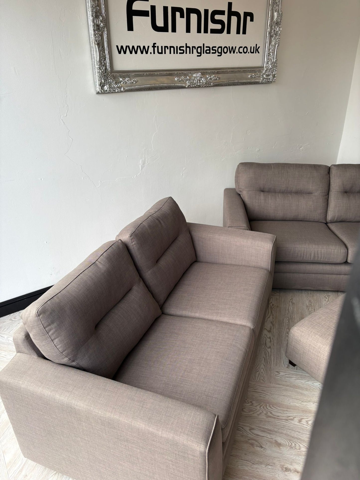 DFS Kian Taupe 3&2 Seater Sofas & Footstool (matching chair & ottoman available)@#