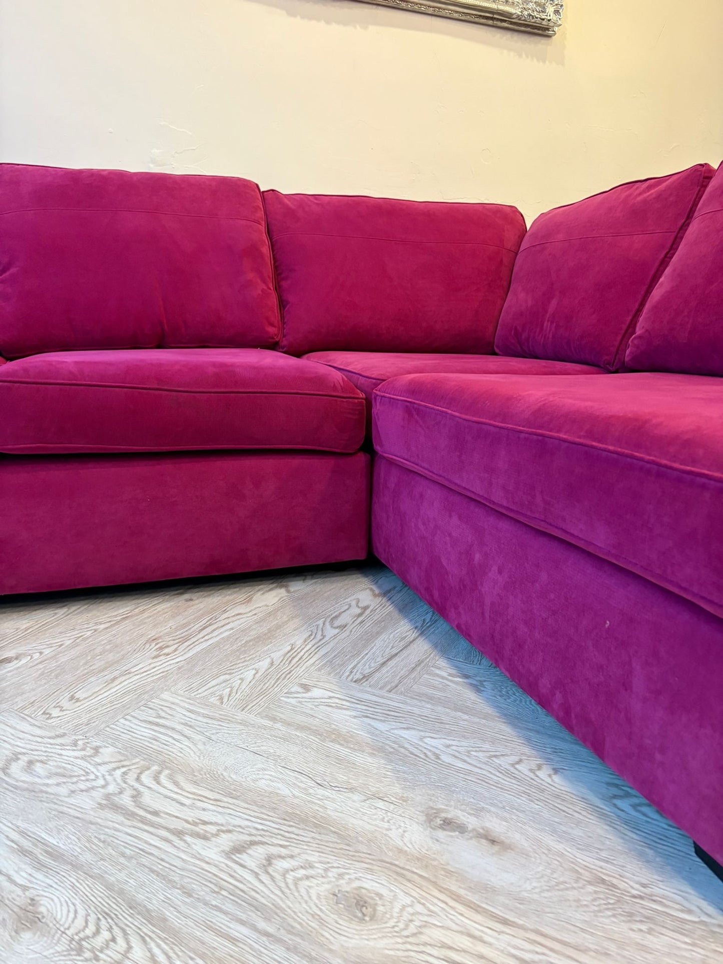 DFS Orka Corner Sofa in Hot Pink (matching swivel chair also available)#