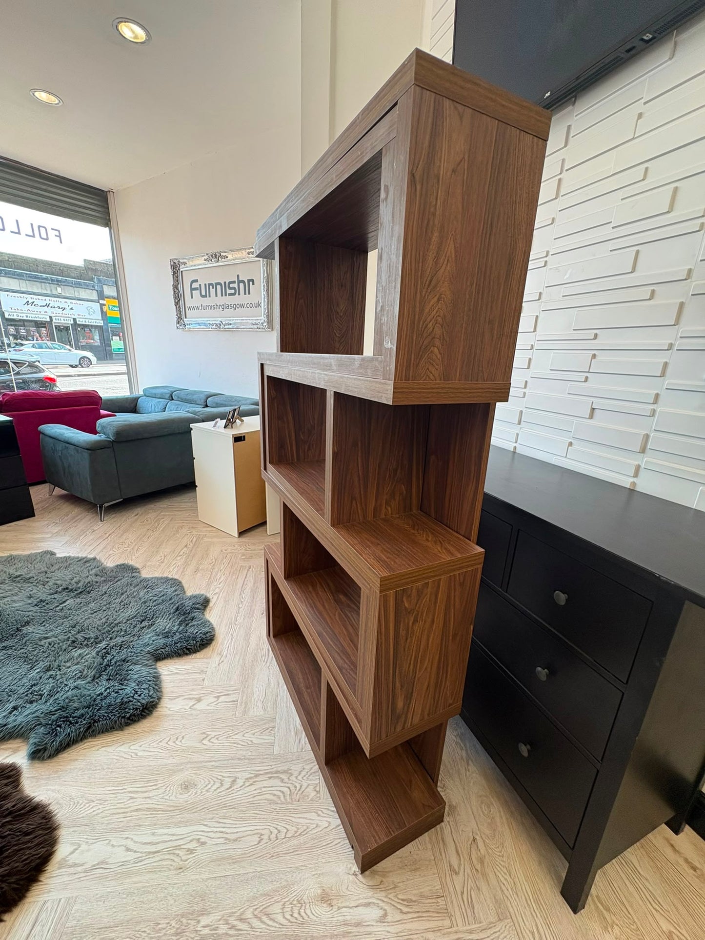 NEXT Dark Bronx Oak Effect Display Shelf
