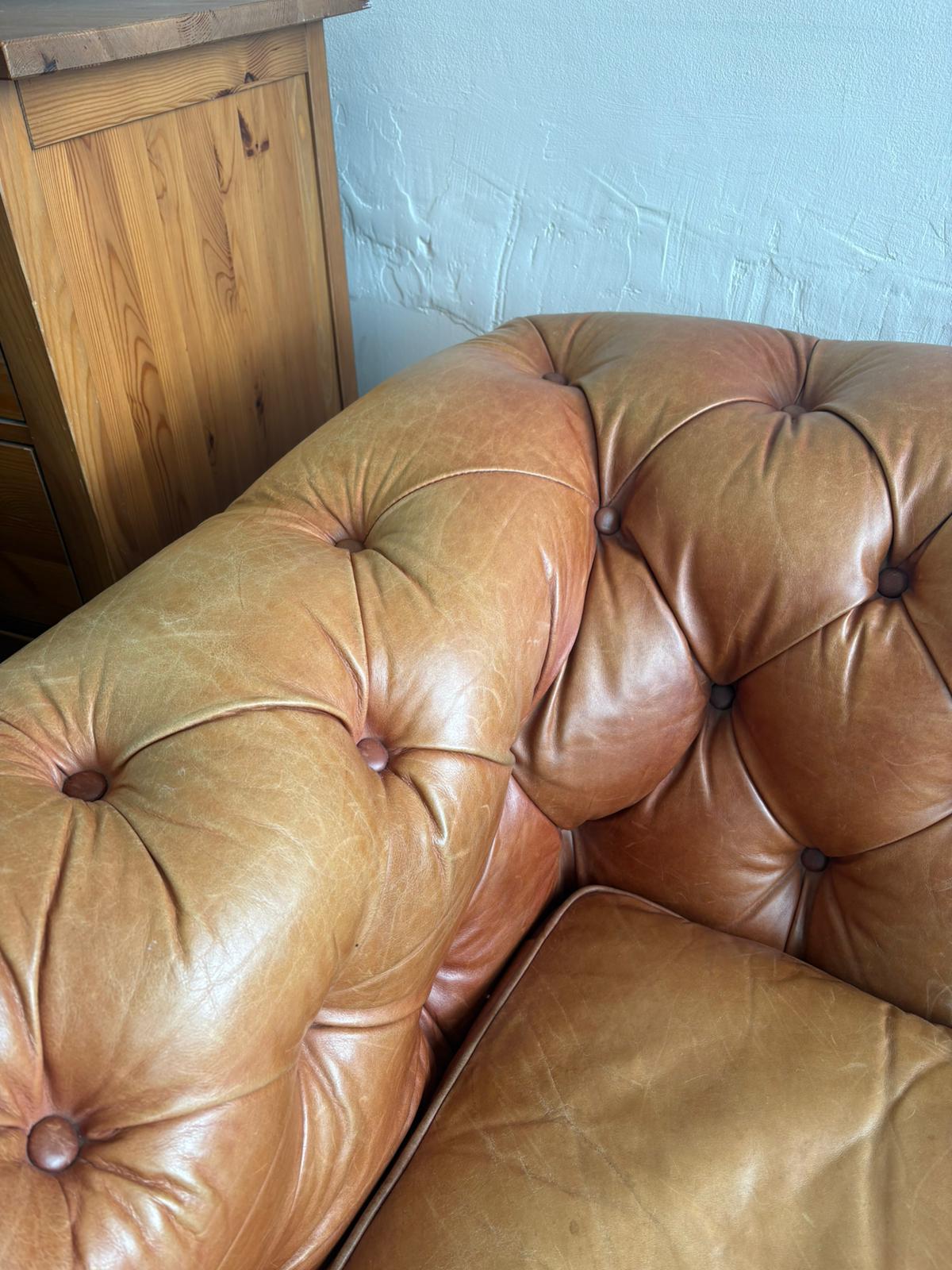 HALO Chesterfield Tan Leather 3 Seater Sofa (*RRP £2349)