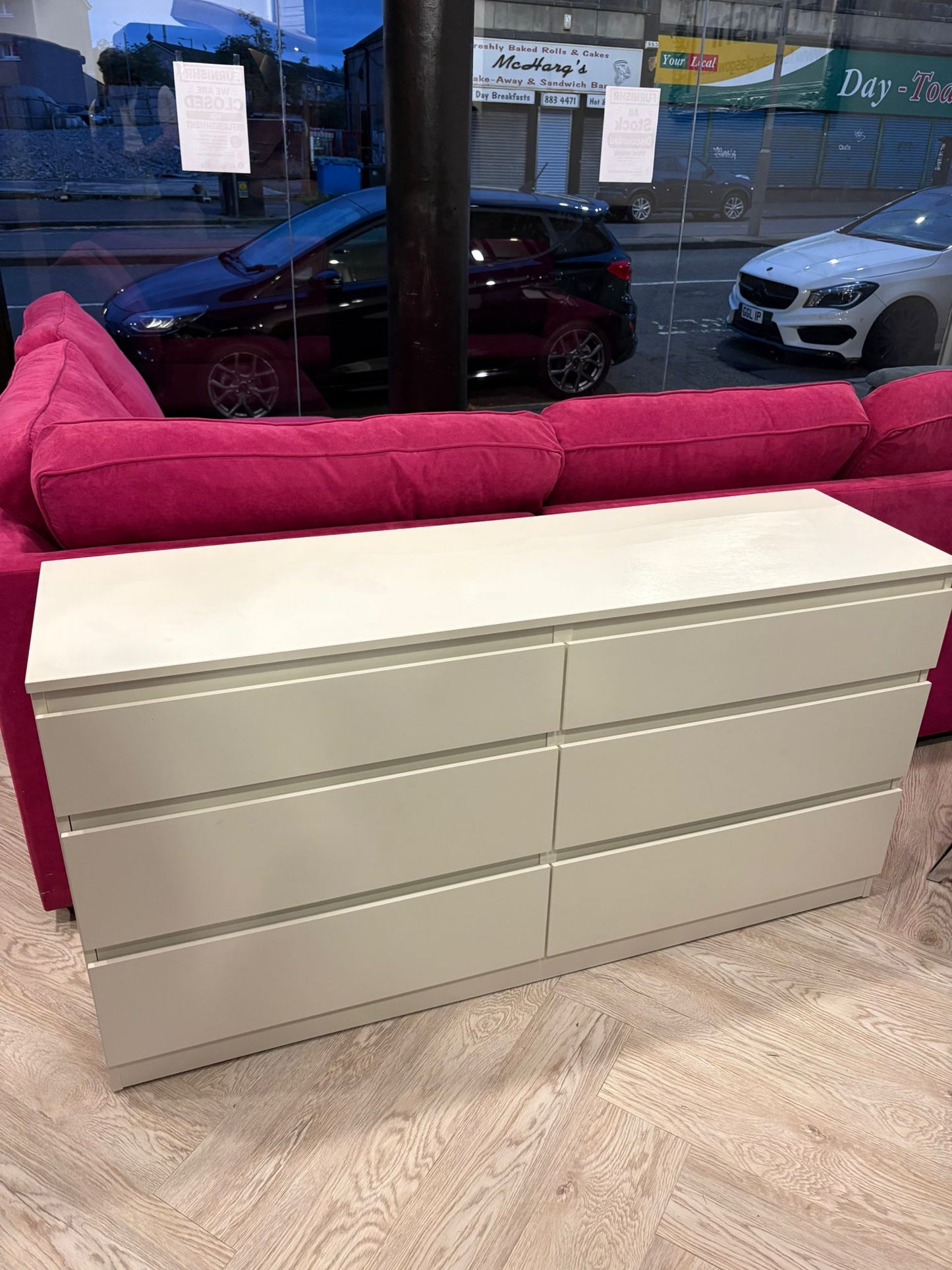 Ikea KULLEN White 6 Drawer Chest (smaller version of Malm)@