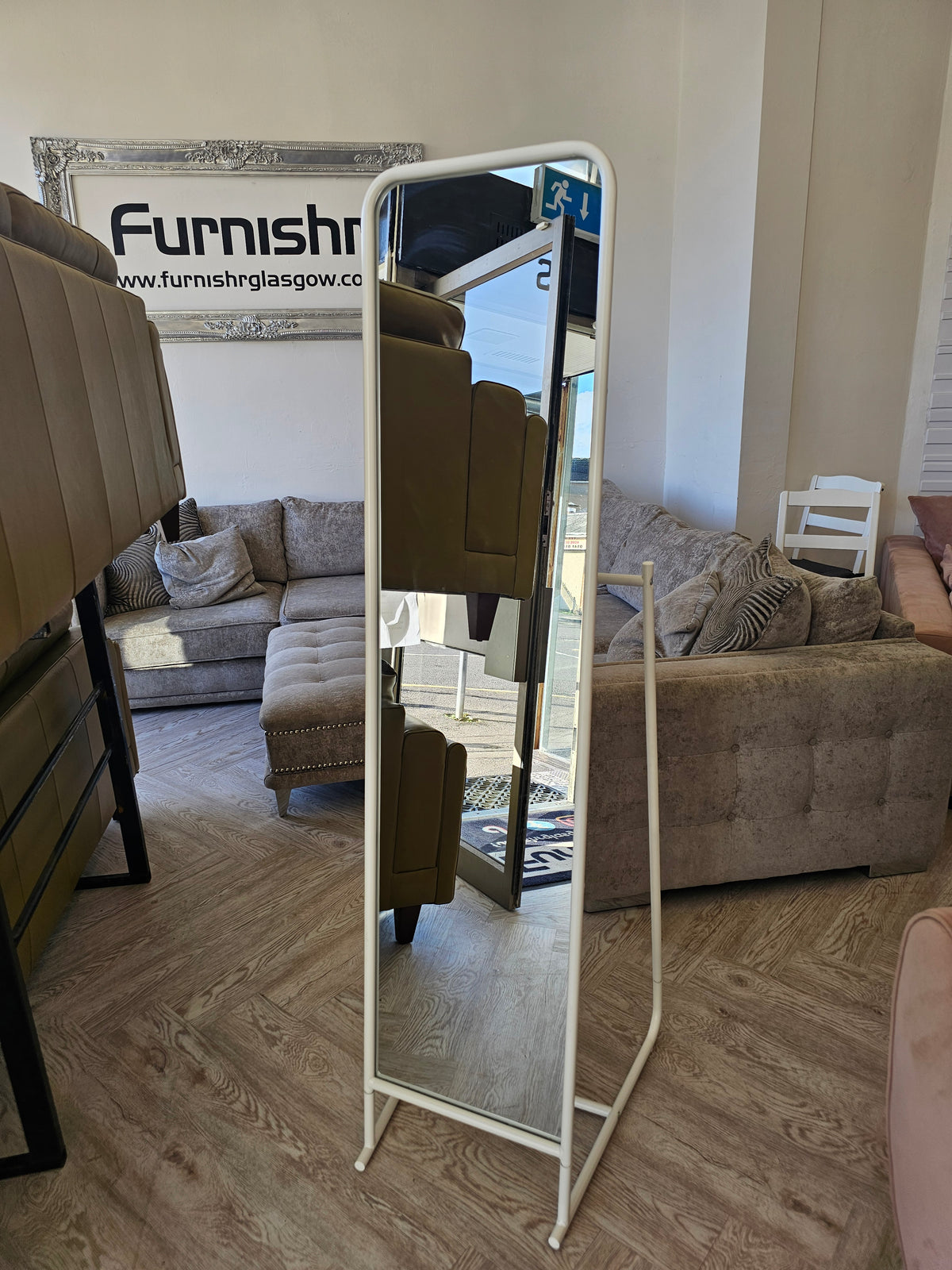 Ikea Knapper White Standing Mirror @#